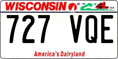 WI license plate 727VQE