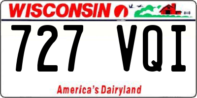 WI license plate 727VQI