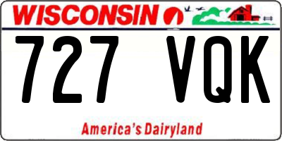 WI license plate 727VQK