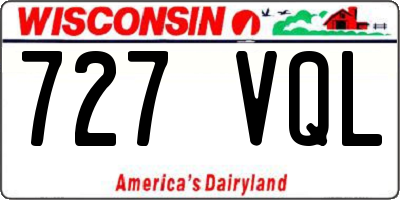 WI license plate 727VQL