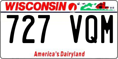 WI license plate 727VQM