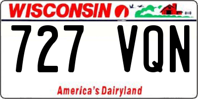 WI license plate 727VQN