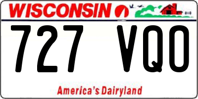 WI license plate 727VQO