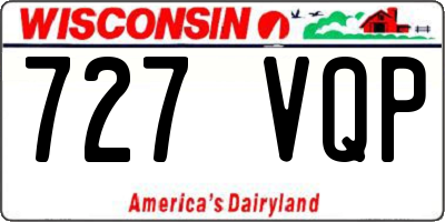 WI license plate 727VQP