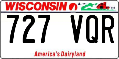 WI license plate 727VQR