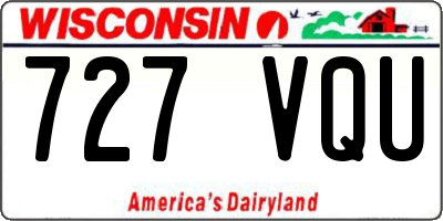 WI license plate 727VQU