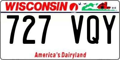 WI license plate 727VQY