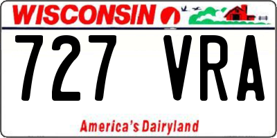 WI license plate 727VRA