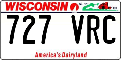 WI license plate 727VRC