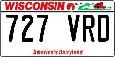 WI license plate 727VRD