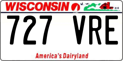 WI license plate 727VRE