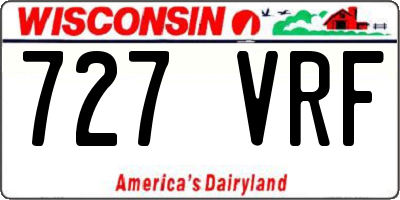 WI license plate 727VRF