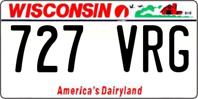 WI license plate 727VRG