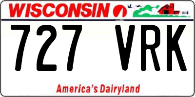 WI license plate 727VRK