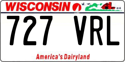 WI license plate 727VRL