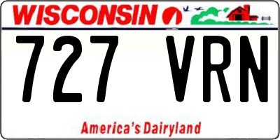 WI license plate 727VRN