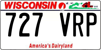 WI license plate 727VRP