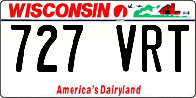 WI license plate 727VRT