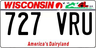 WI license plate 727VRU