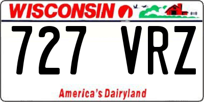 WI license plate 727VRZ