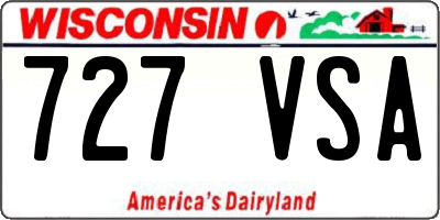 WI license plate 727VSA