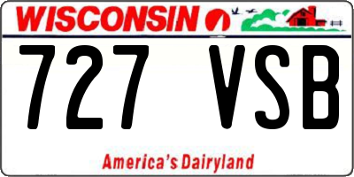 WI license plate 727VSB