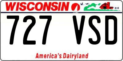 WI license plate 727VSD