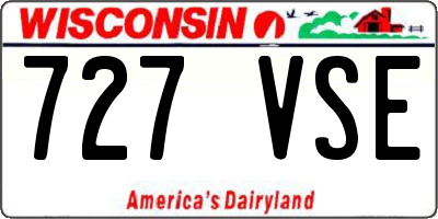 WI license plate 727VSE