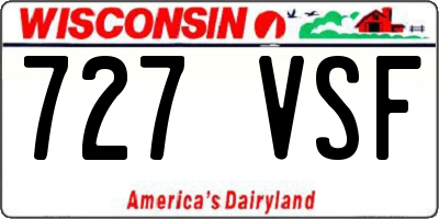 WI license plate 727VSF