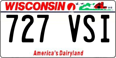 WI license plate 727VSI