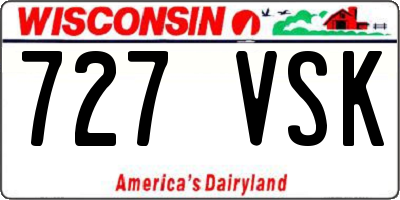 WI license plate 727VSK