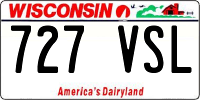 WI license plate 727VSL