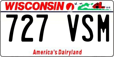 WI license plate 727VSM