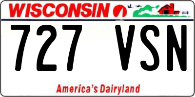 WI license plate 727VSN