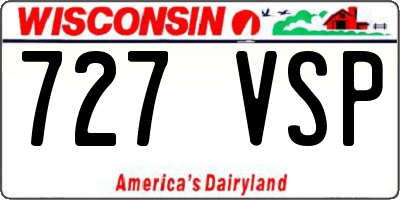 WI license plate 727VSP