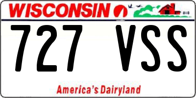 WI license plate 727VSS