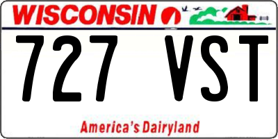 WI license plate 727VST