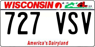 WI license plate 727VSV