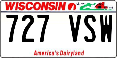 WI license plate 727VSW