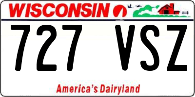 WI license plate 727VSZ