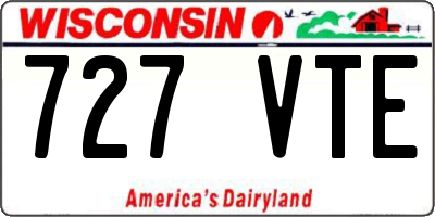 WI license plate 727VTE
