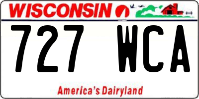 WI license plate 727WCA