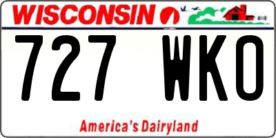 WI license plate 727WKO