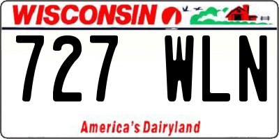 WI license plate 727WLN