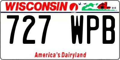 WI license plate 727WPB