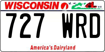 WI license plate 727WRD