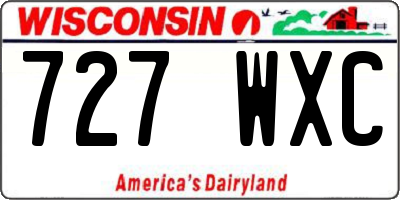 WI license plate 727WXC