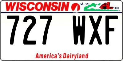 WI license plate 727WXF