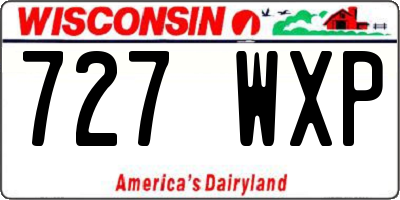 WI license plate 727WXP
