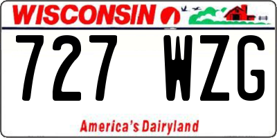 WI license plate 727WZG
